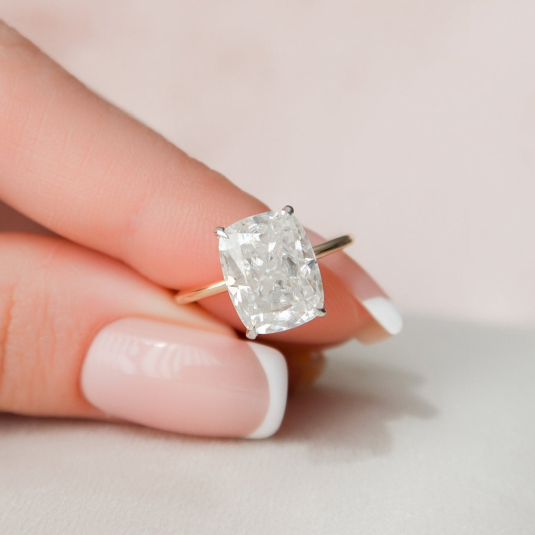 4 CT Cushion Cut Moissanite Engagement Ring