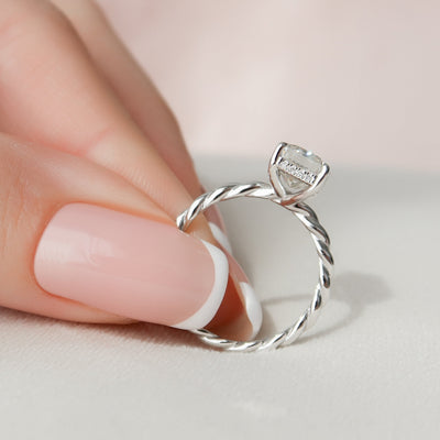 2.50CT Radiant Cut Moissanite Infinity Shank Engagement Ring