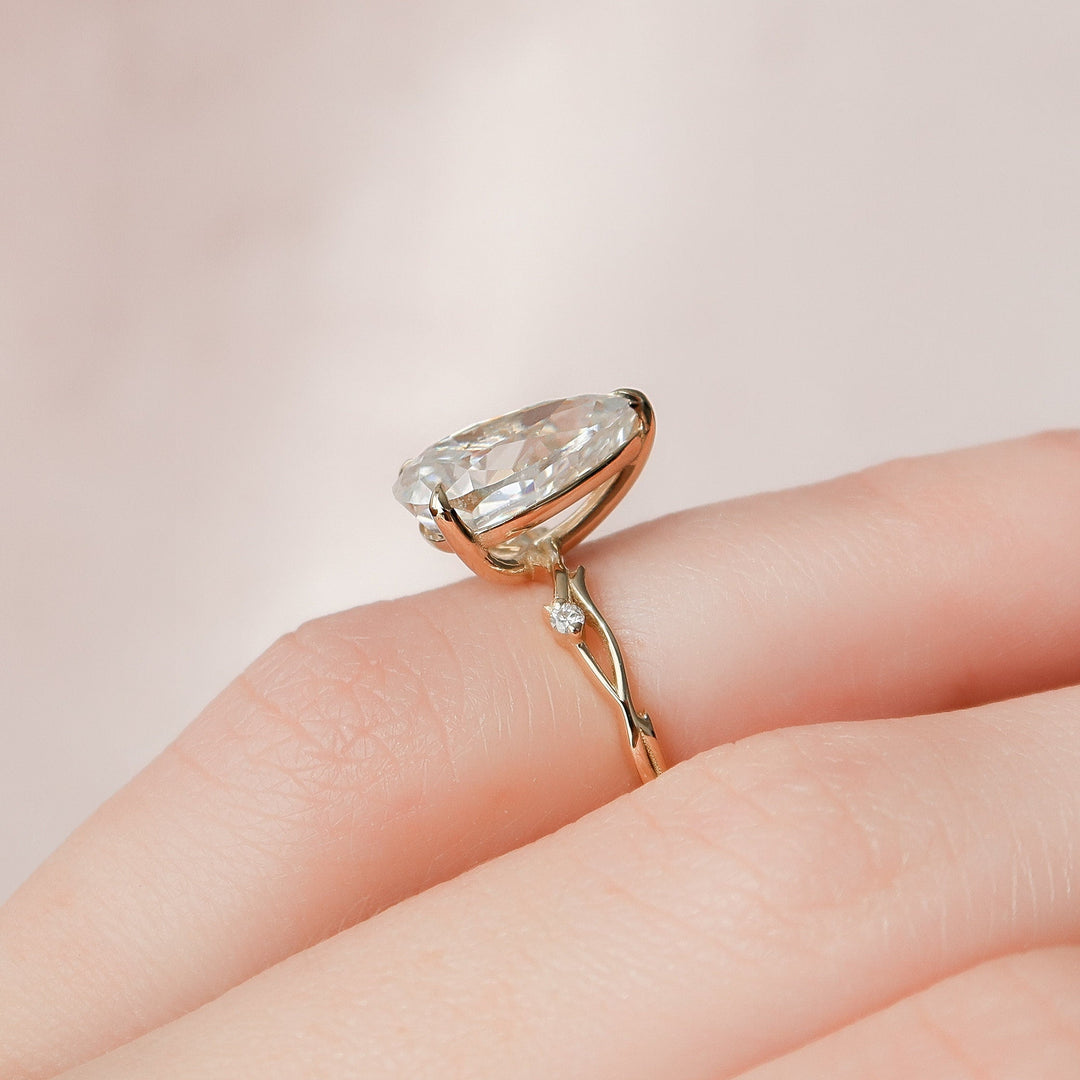2.5 CT Pear Shaped Nature Inspired Twig Engagement Ring