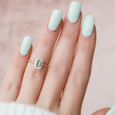 2 CT Emerald Cut Braided Moissanite Engagement Ring