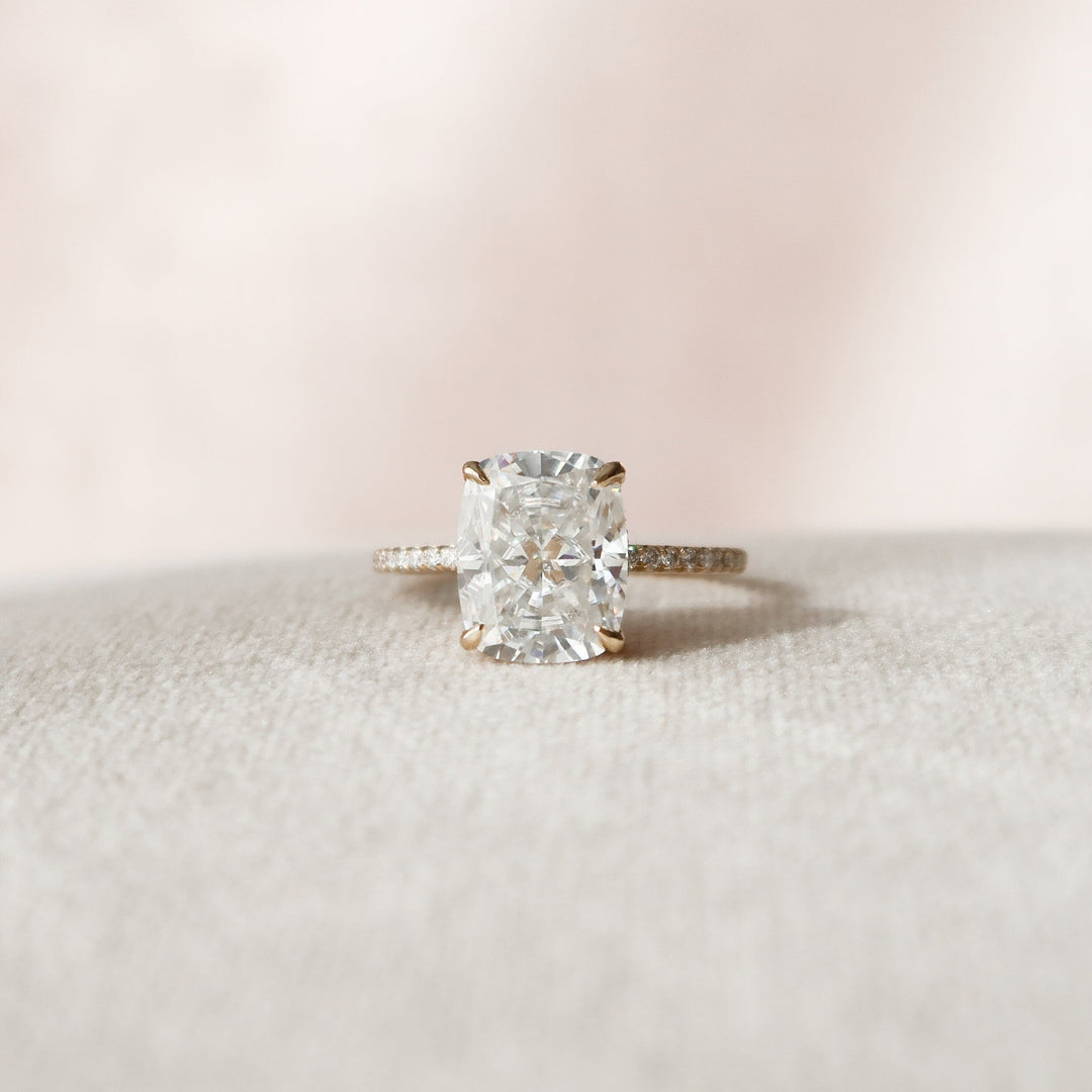 4.5 CT  Elongated Cushion Cut Moissanite Engagement Ring