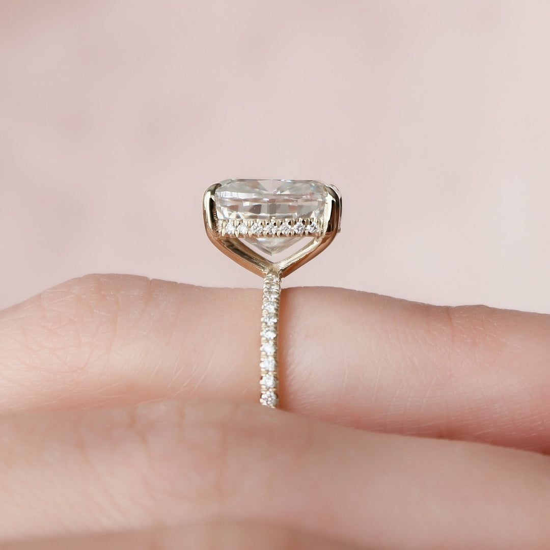 4.5 CT  Elongated Cushion Cut Moissanite Engagement Ring