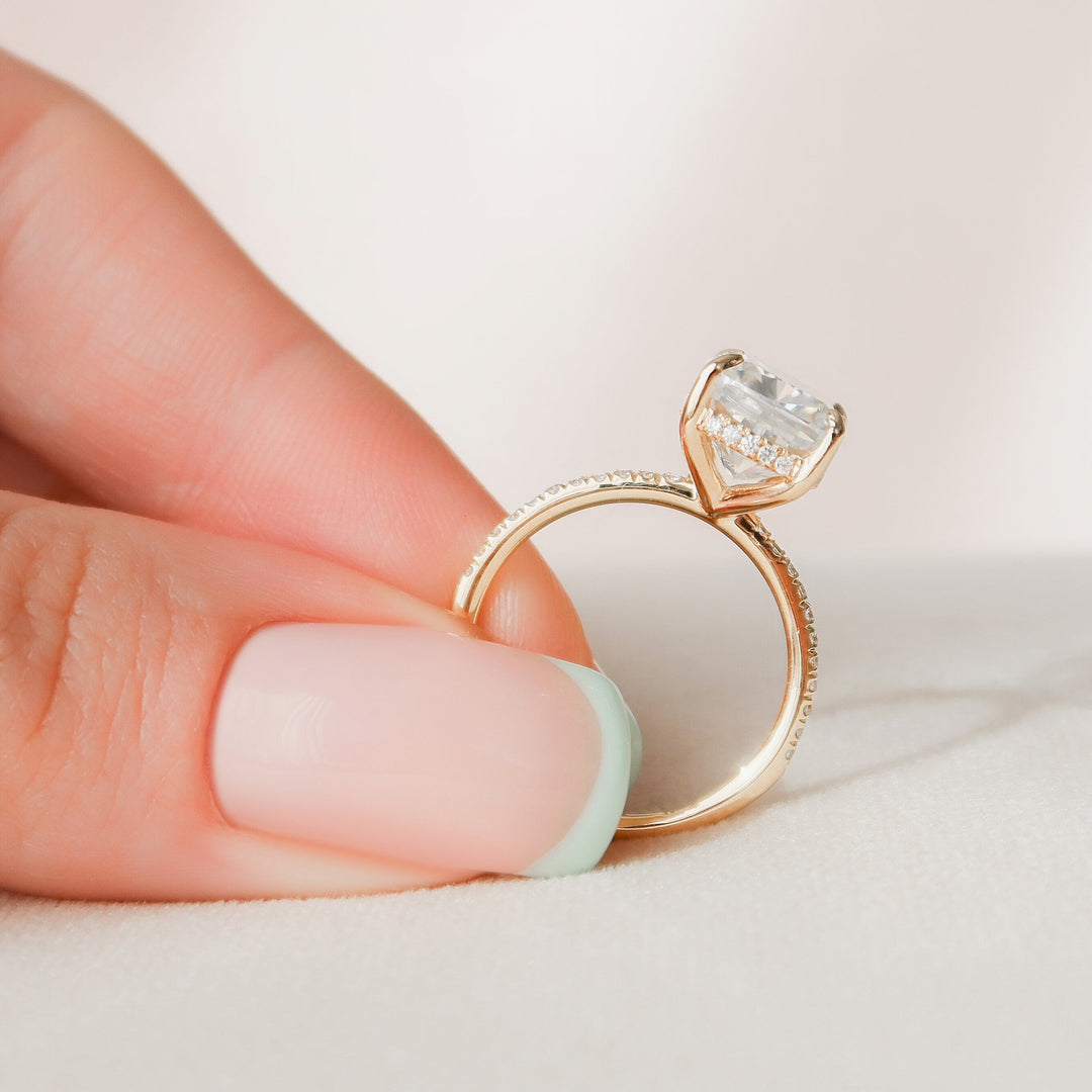 4.5 CT  Elongated Cushion Cut Moissanite Engagement Ring