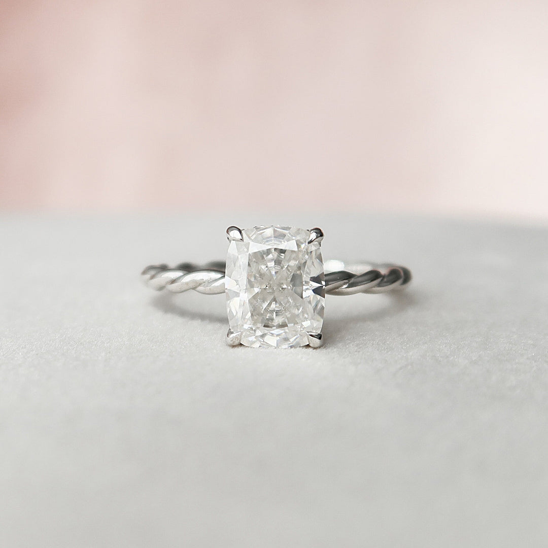 2.0CT Elongated Cushion Cut Moissanite Engagement Ring