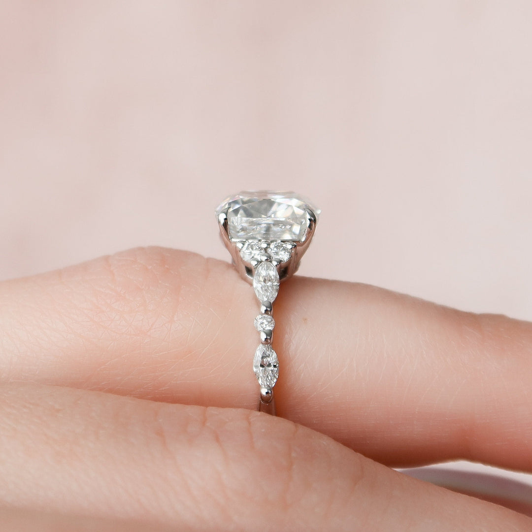 3.5 CT Cushion Cut Moissanite Engagement Ring