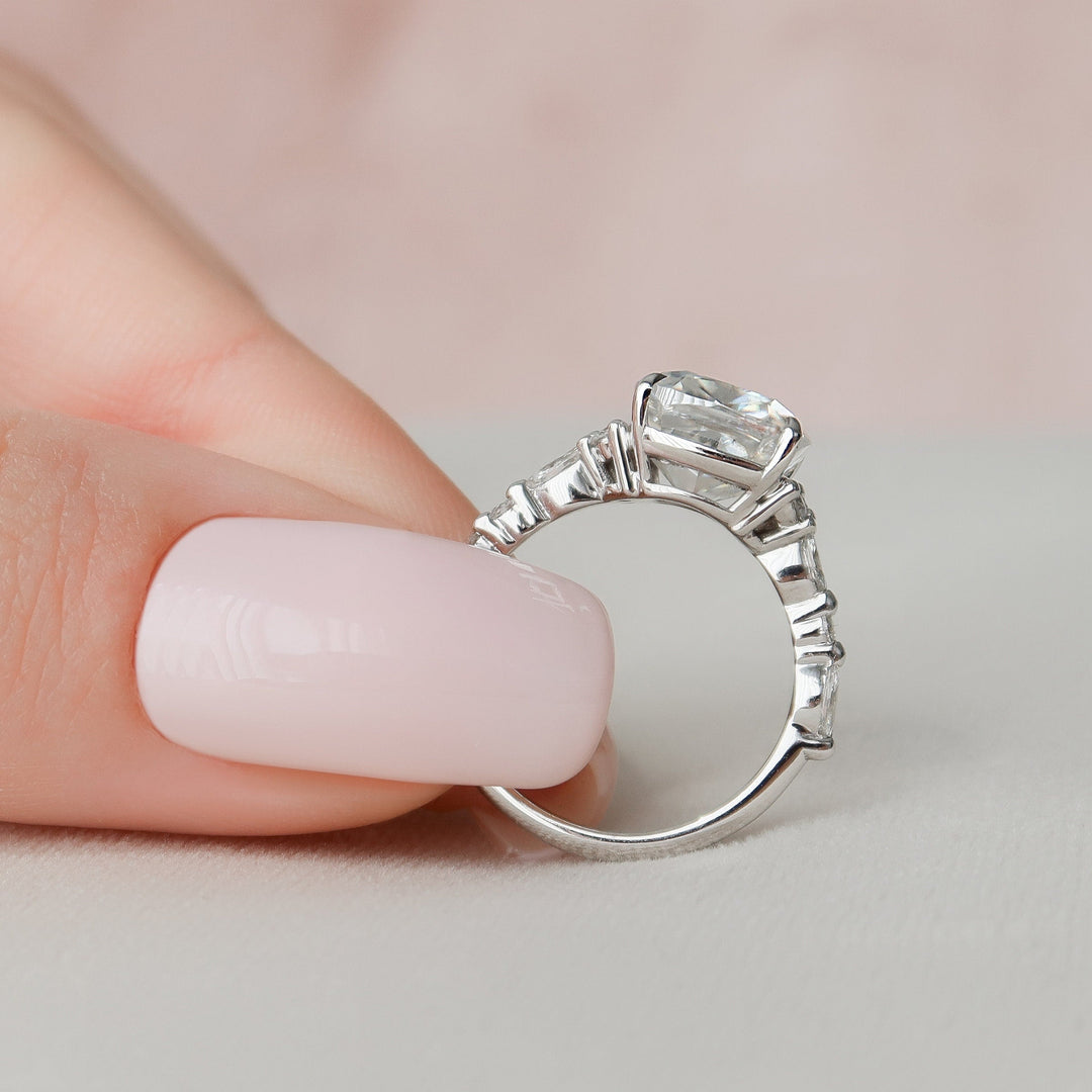 3.5 CT Cushion Cut Moissanite Engagement Ring