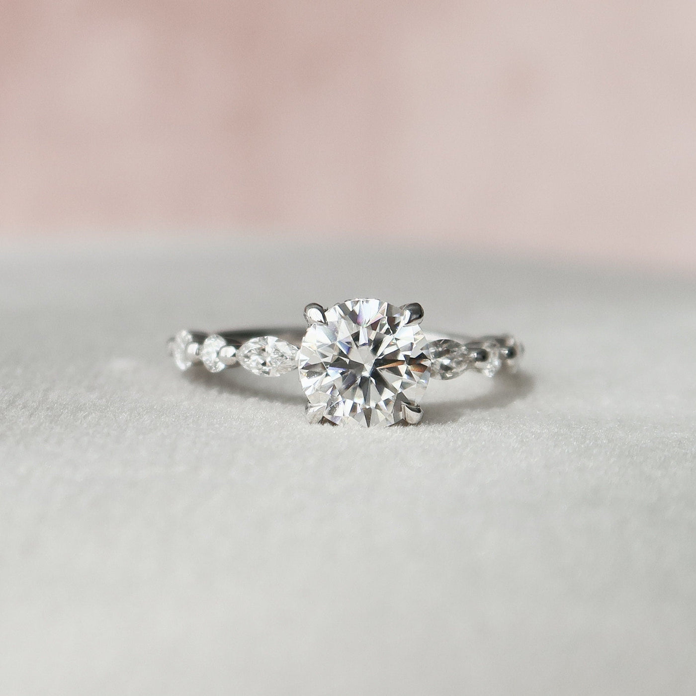 1.0CT Oval Cut Hidden Halo Moissanite Diamond Pave Engagement Ring