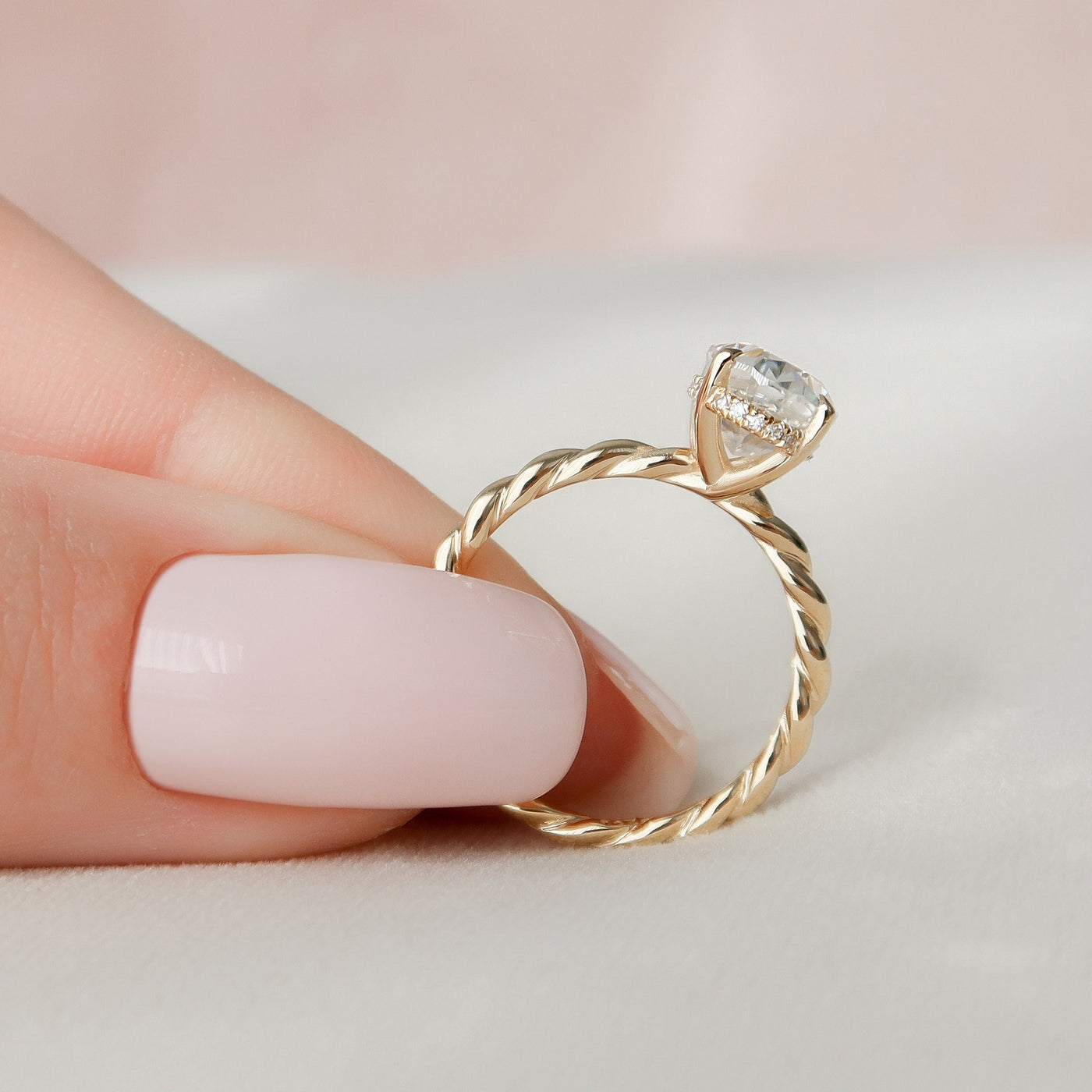 2.0CT Oval Cut Braided Moissanite Engagement Ring