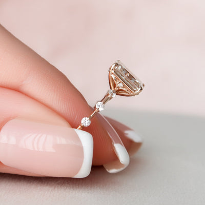 2.0CT Emerald Cut Solitaire Moissanite Engagement Ring