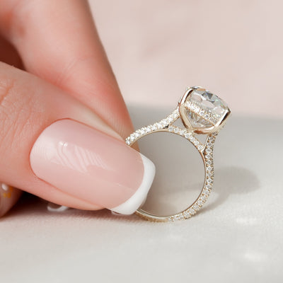 5 CT Oval cut Moissanite Engagement Ring