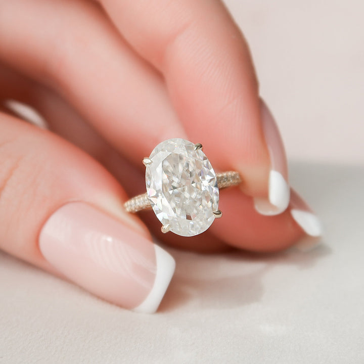 5 CT Oval cut Moissanite Engagement Ring