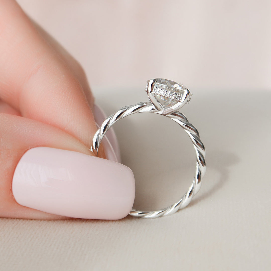 2.5 CT Round cut Braided Moissanite Engagement Ring