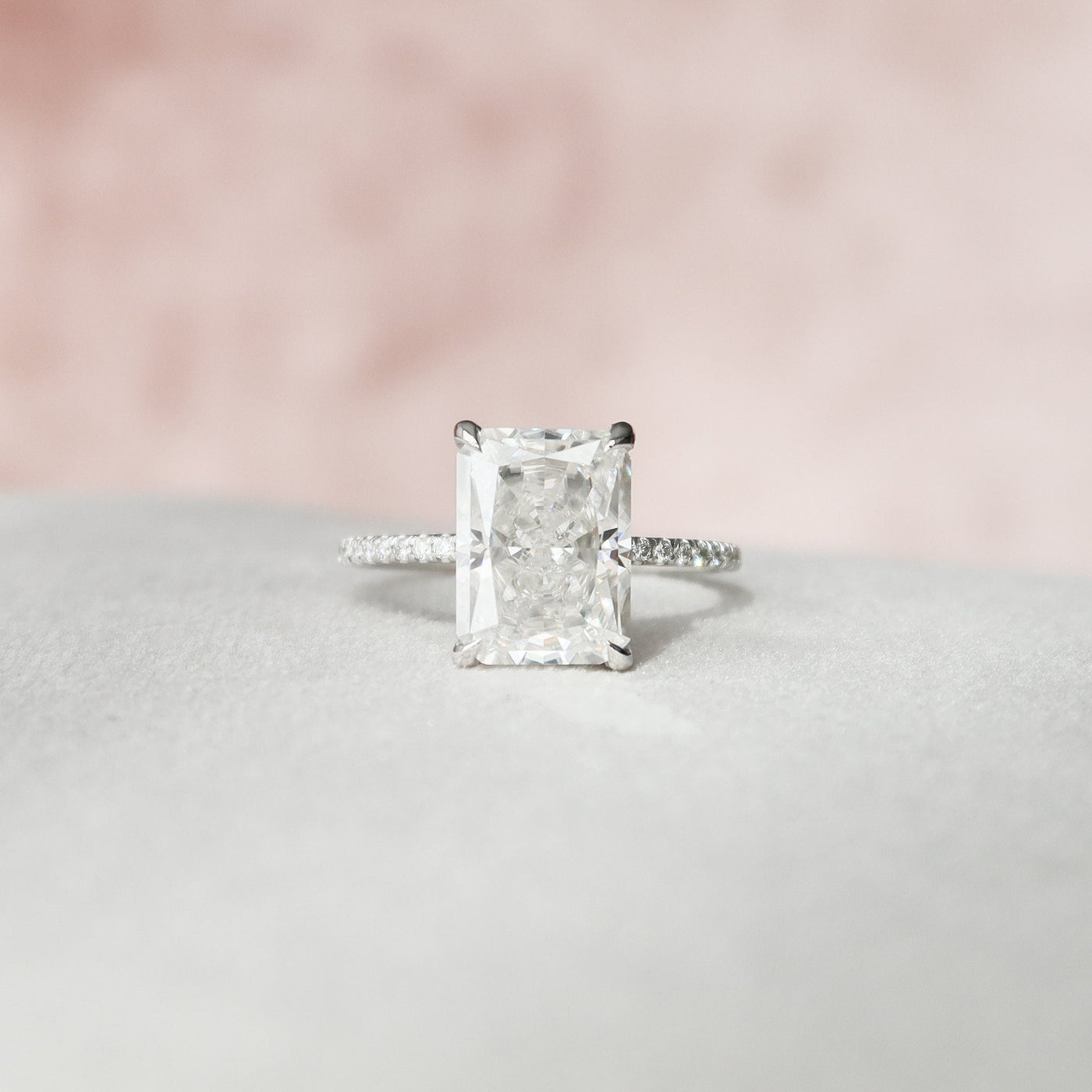 4.5 СT Radiant Cut Moissanite Engagement Ring