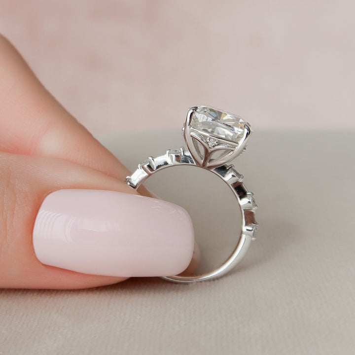 5 CT Cushion Cut Moissanite Wedding Ring