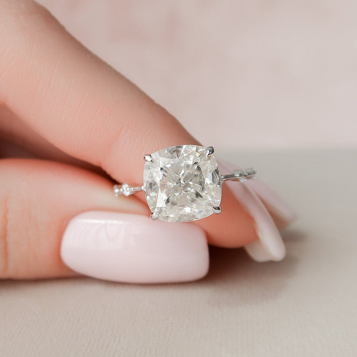 5 CT Cushion Cut Moissanite Wedding Ring