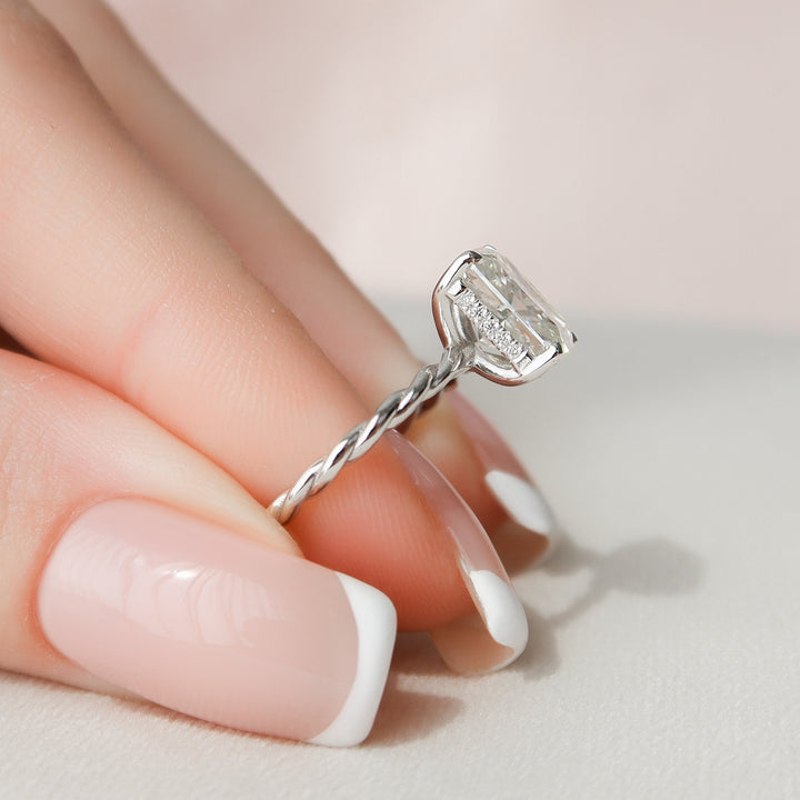 2.50CT Radiant Cut Moissanite Infinity Shank Engagement Ring