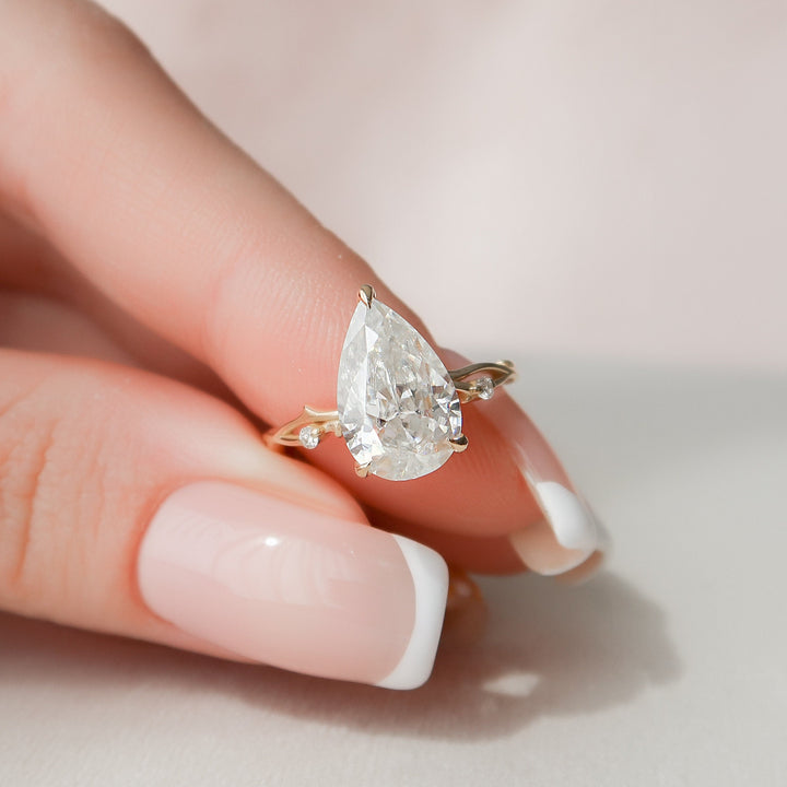 2.5 CT Pear Shaped Nature Inspired Twig Engagement Ring
