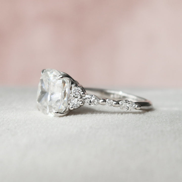 3.5 CT Cushion Cut Moissanite Engagement Ring