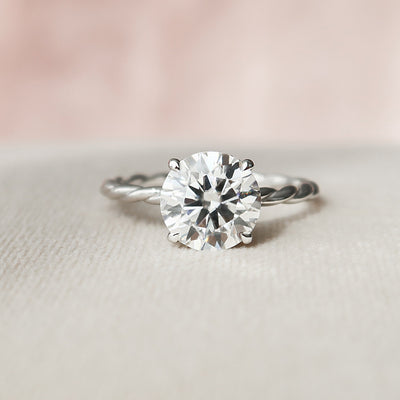 2.5 CT Round cut Braided Moissanite Engagement Ring