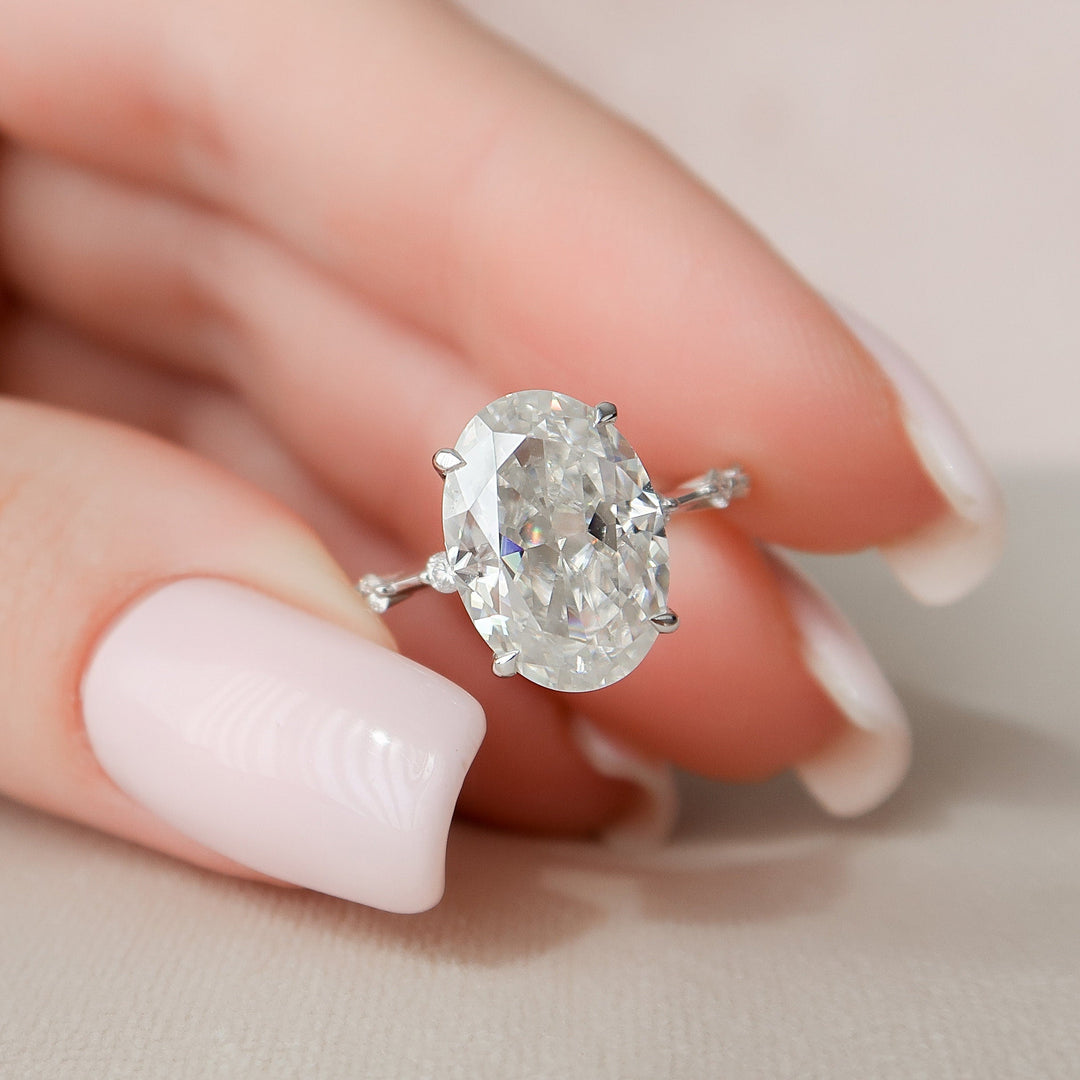 4.50CT Oval Cut Moissanite Solitaire Engagement Ring