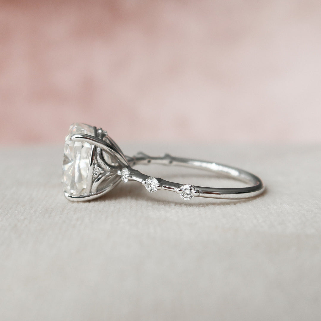 5 CT Cushion Cut Moissanite Wedding Ring