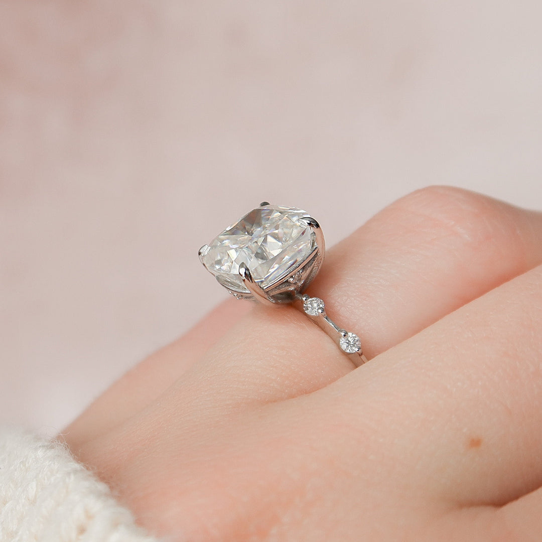 5 CT Cushion Cut Moissanite Wedding Ring