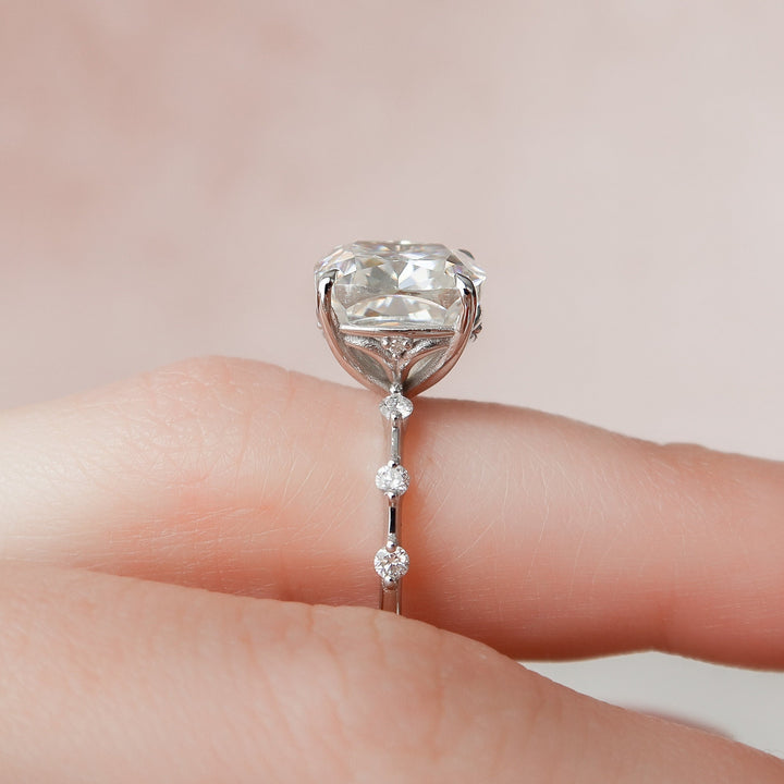 5 CT Cushion Cut Moissanite Wedding Ring