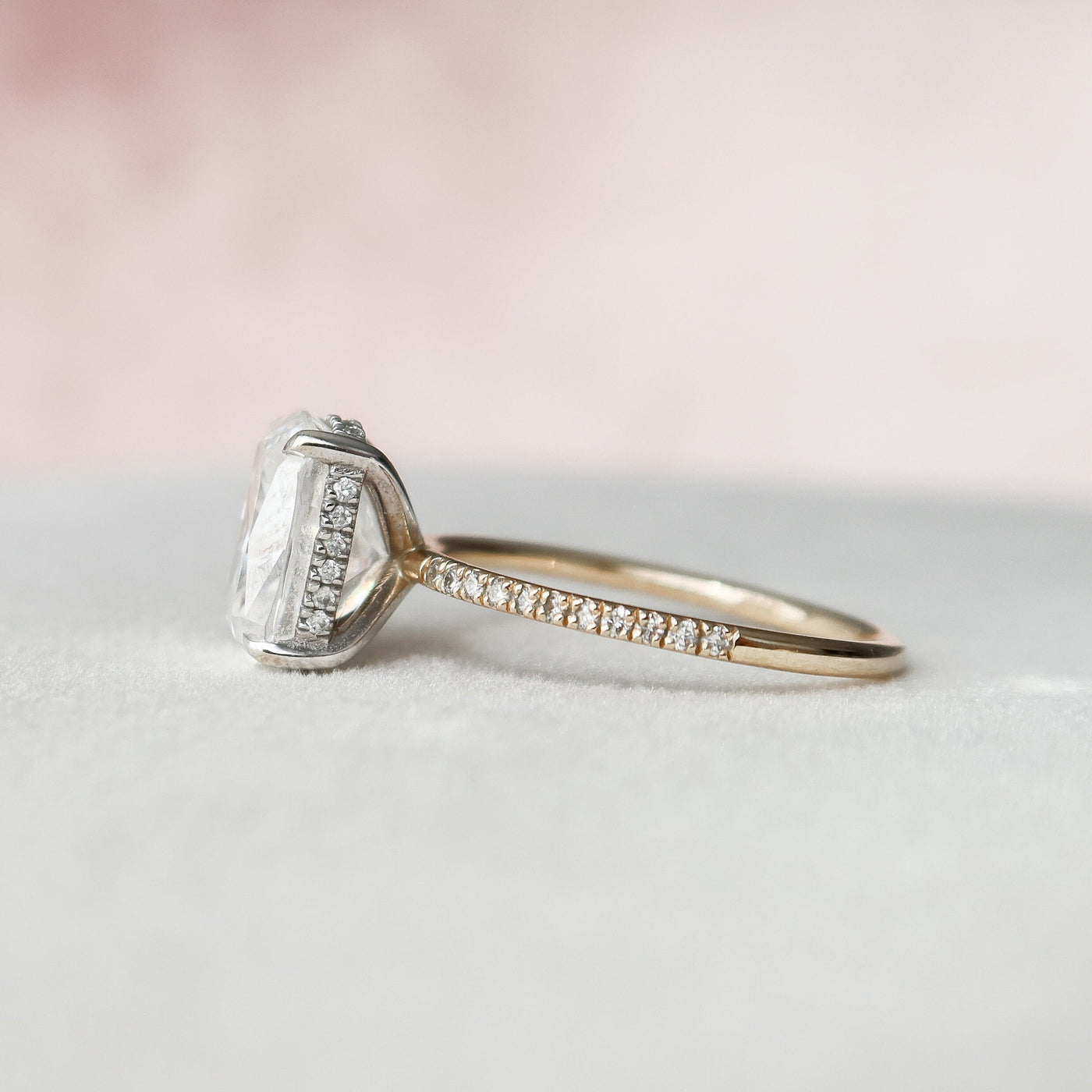 4.5 CT  Elongated Cushion Cut Moissanite Engagement Ring