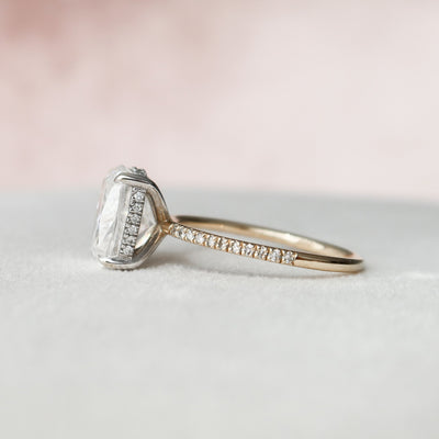 4.5 CT  Elongated Cushion Cut Moissanite Engagement Ring