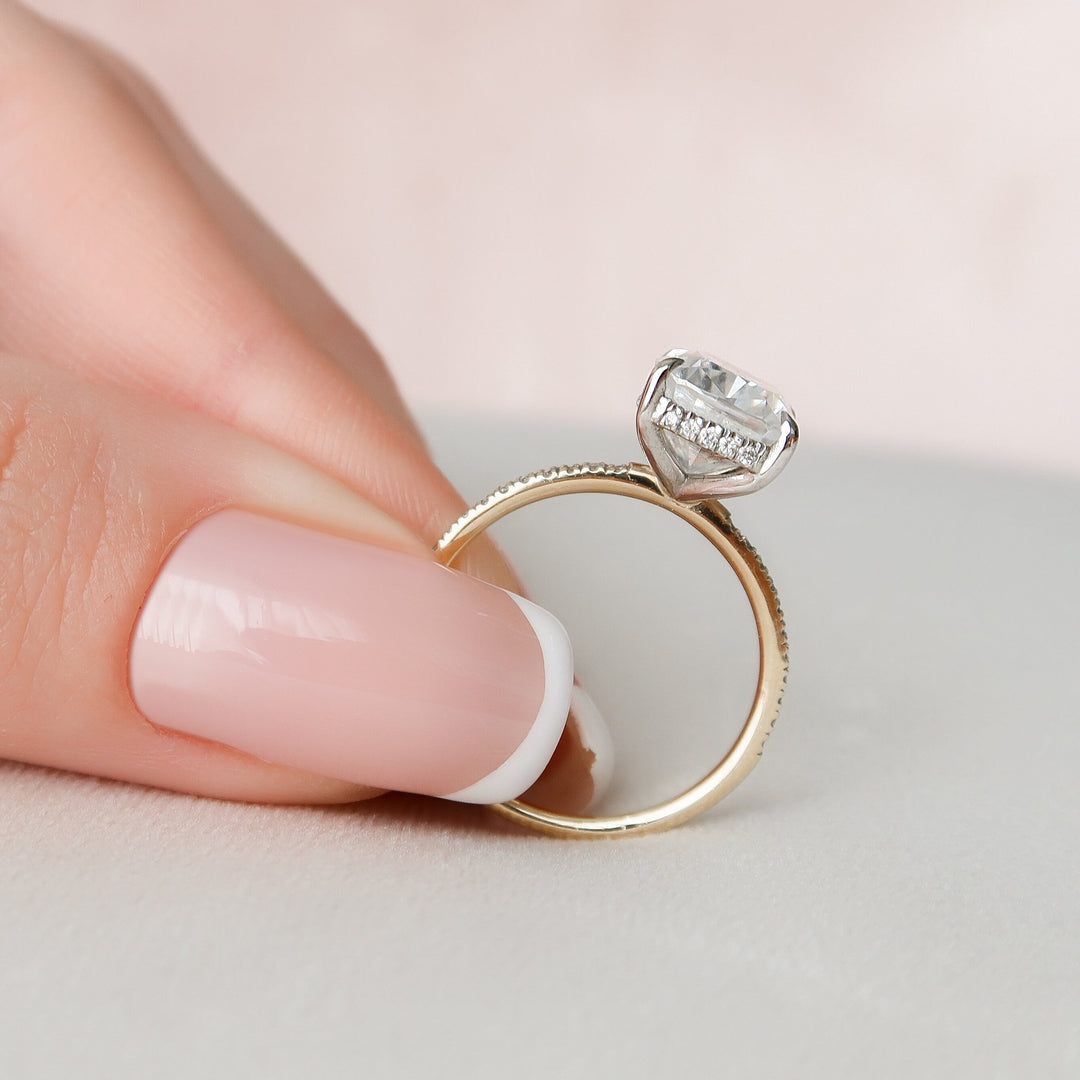 4.5 CT  Elongated Cushion Cut Moissanite Engagement Ring
