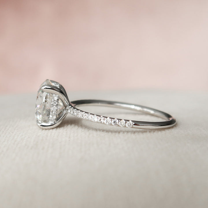 2.50CT Round Cut Pave Setting Moissanite Engagement Ring