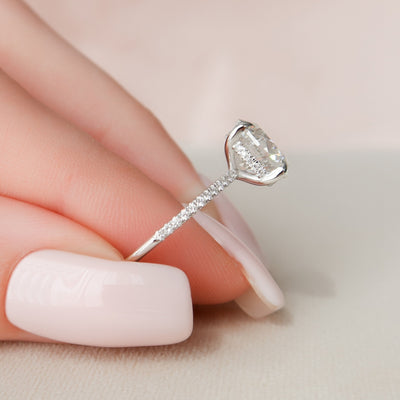 2.50CT Round Cut Pave Setting Moissanite Engagement Ring