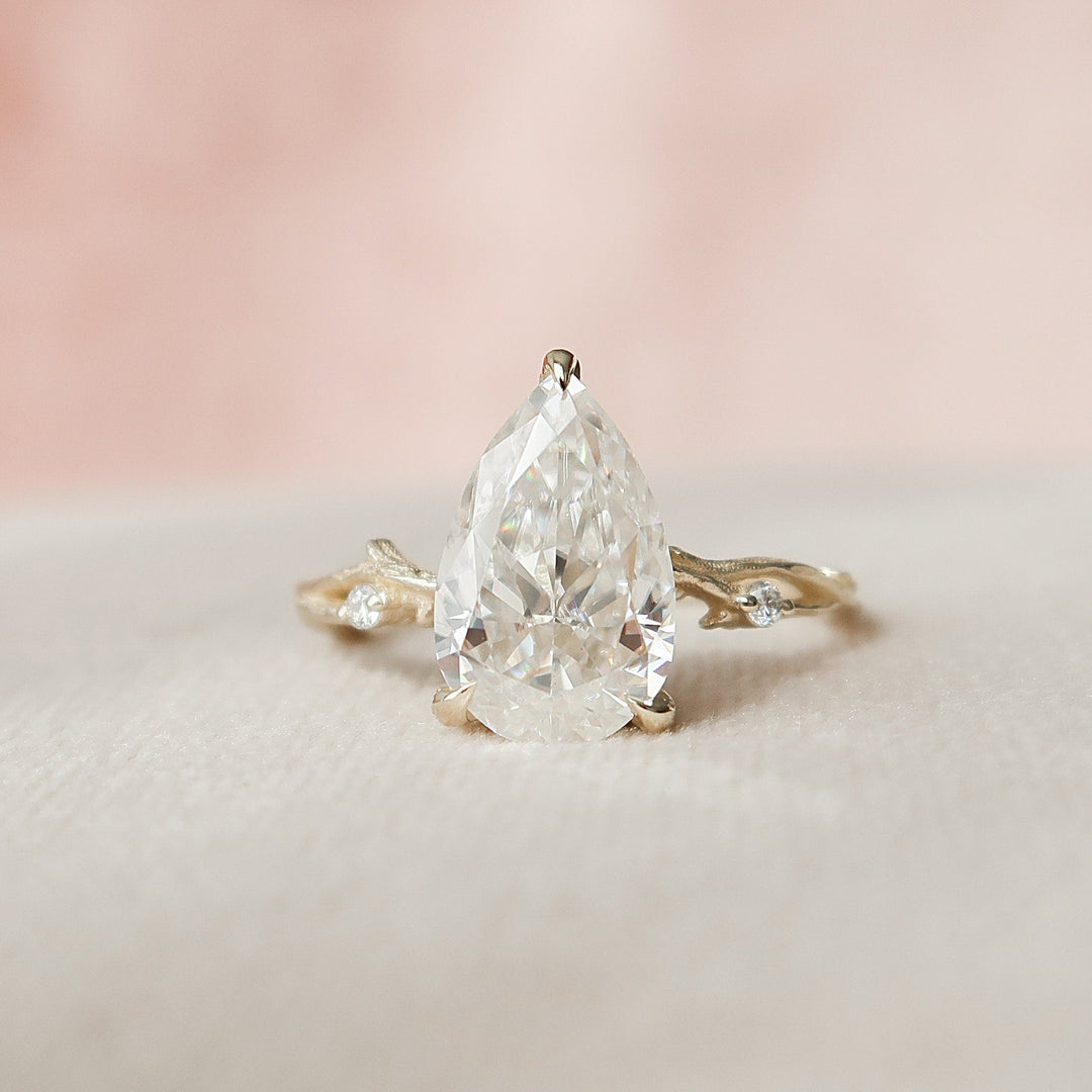 2.50CT Pear Shaped Nature Inspired Twig Engagement Ring