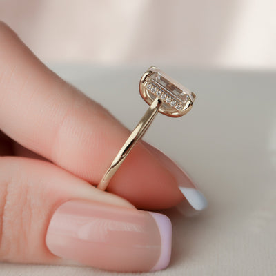 3.0CT Emerald Cut Moissanite Engagement Ring