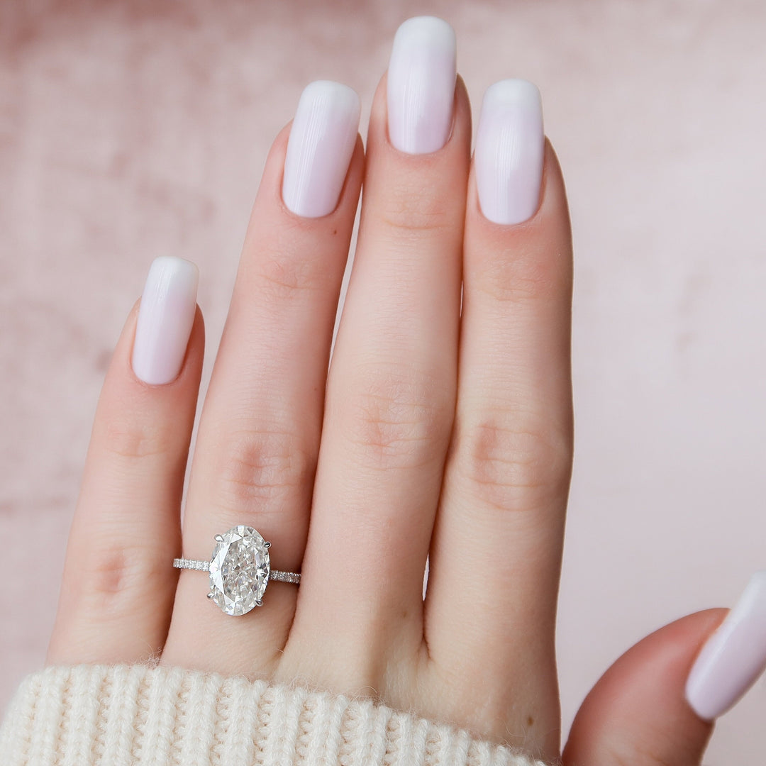 3.5 CT Oval Cut Moissanite Engagement Ring