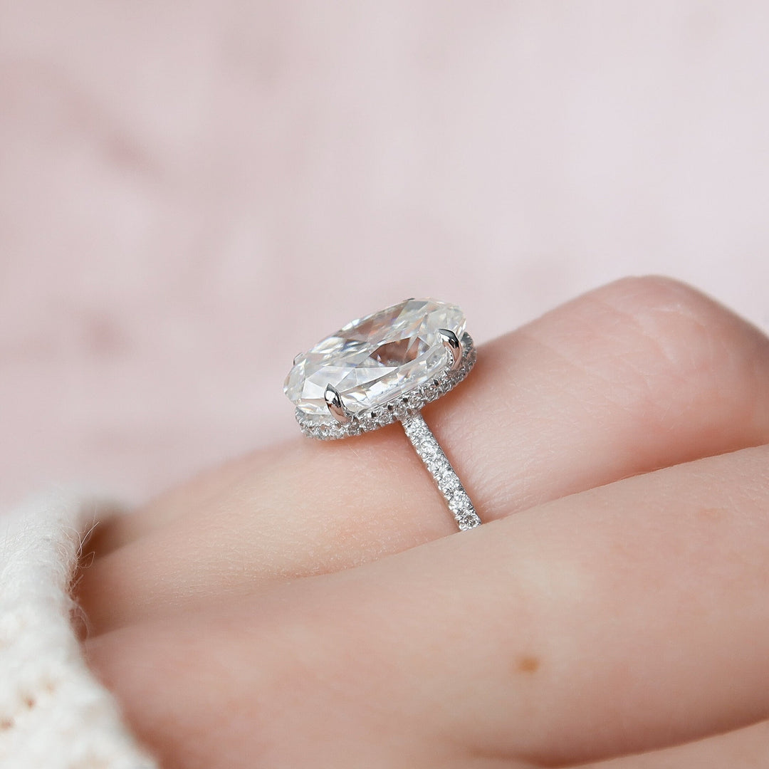 3.5 CT Oval Cut Moissanite Engagement Ring