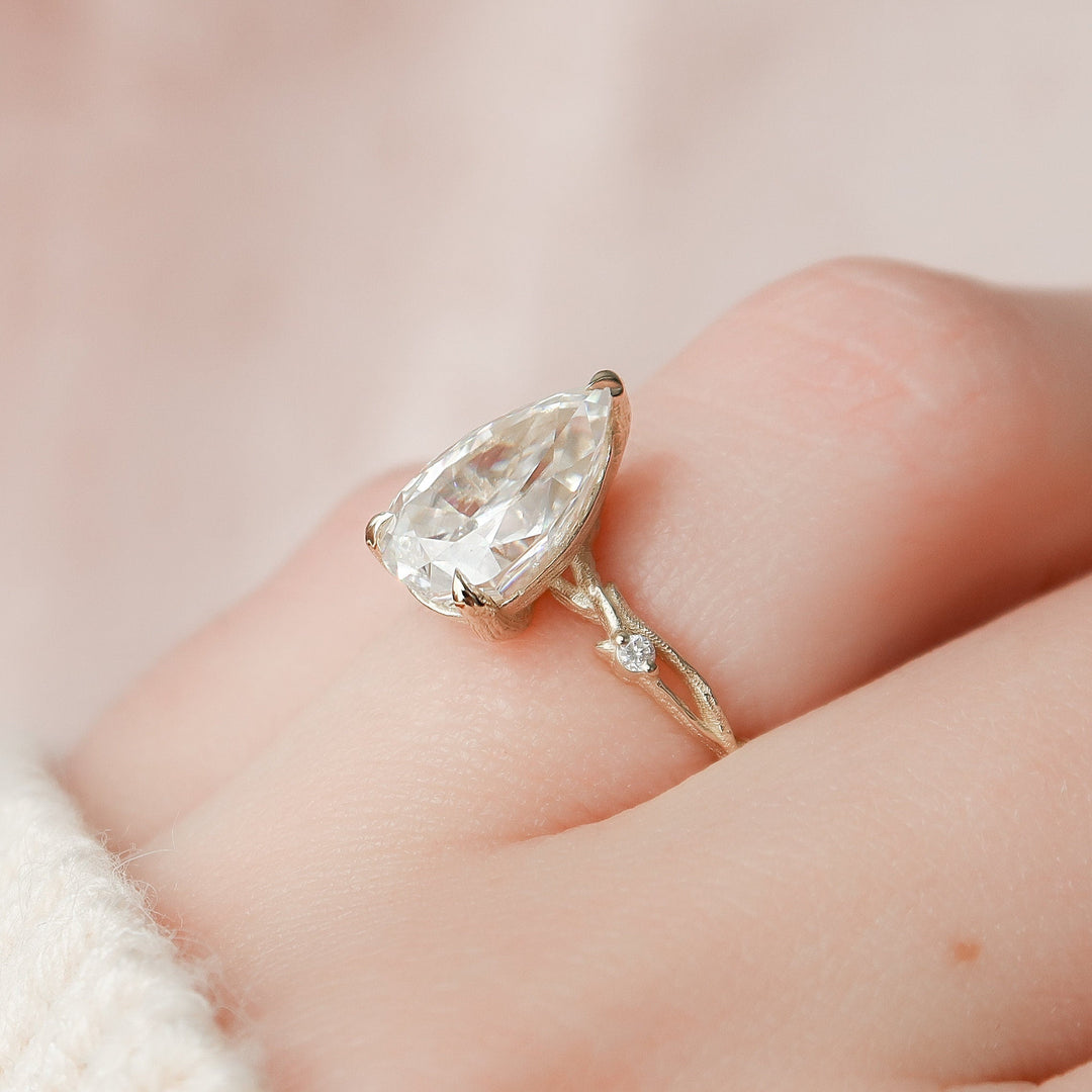 2.5 CT Pear Shaped Nature Inspired Twig Engagement Ring
