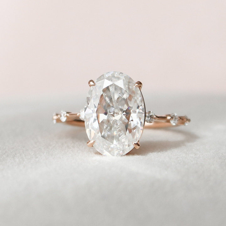 4.50CT Oval Cut Moissanite Solitaire Engagement Ring