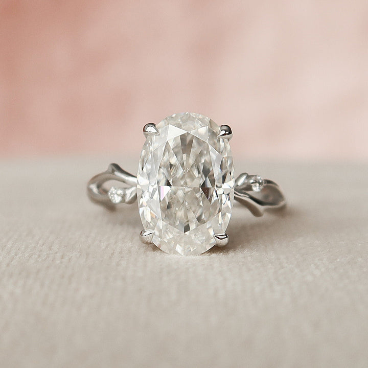 3.5 CT Oval Cut Nature Inspired Branch Moissanite Wedding Ring