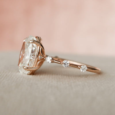 3.0CT Oval Cut Vintage Inspired Moissanite Engagement Ring