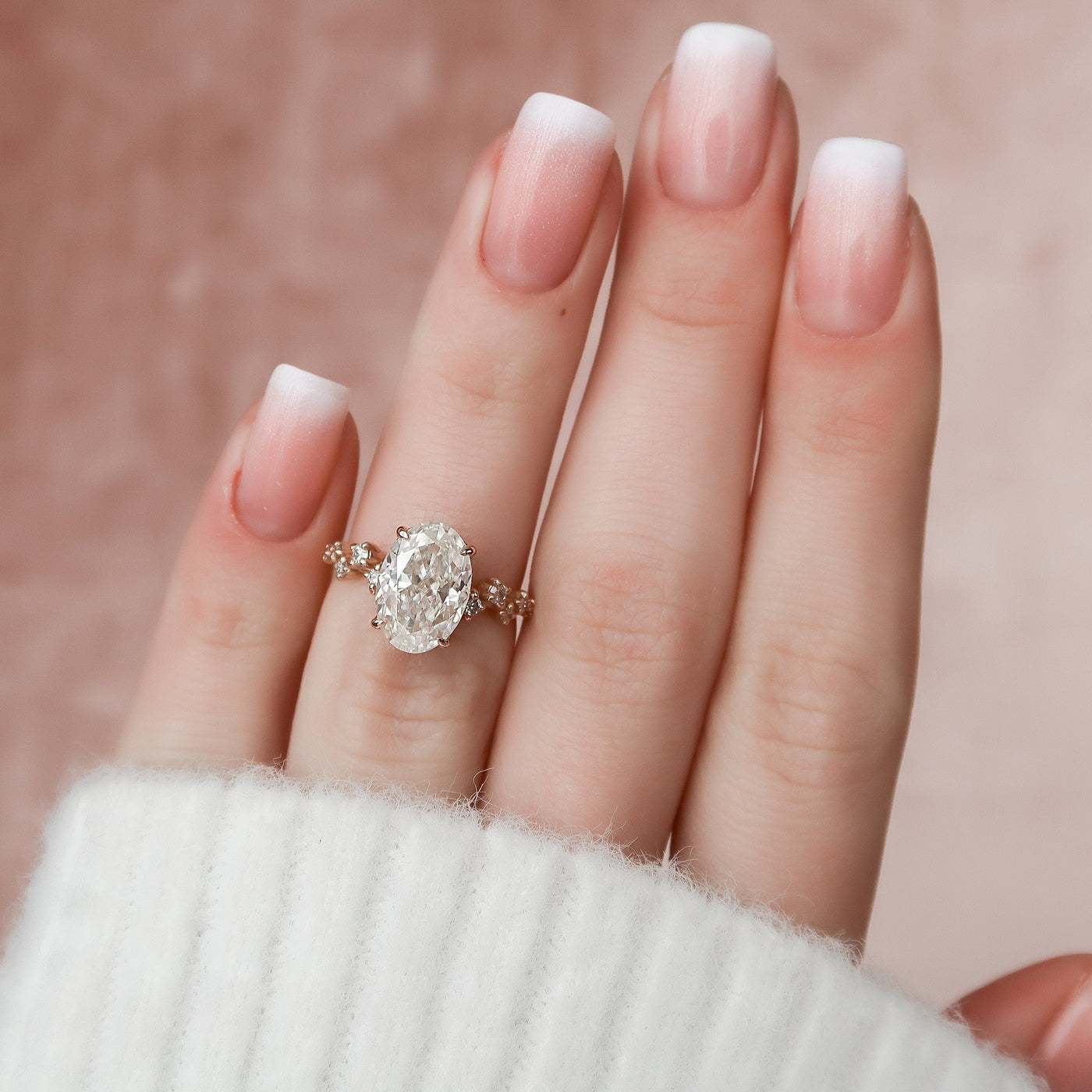 3 CT Oval cut  Moissanite Engagement Ring