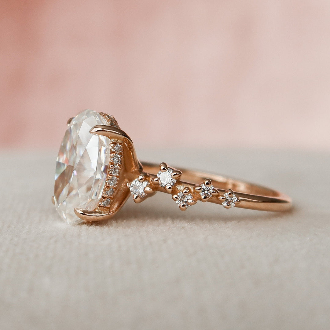 3 CT Oval cut  Moissanite Engagement Ring