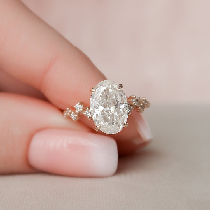 3 CT Oval cut  Moissanite Engagement Ring