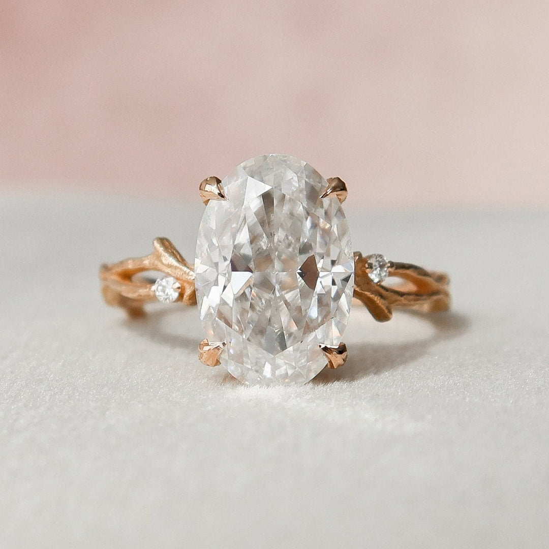 3.5 CT Oval Cut Nature Inspired Branch Moissanite Wedding Ring