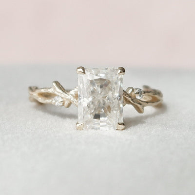 2.0CT Radiant Cut Twig Moissanite Diamond Engagement Ring