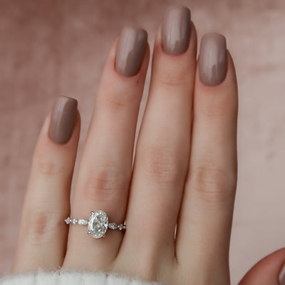 1.5 CT Oval Cut Moissanite Engagement Ring