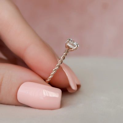 1.0CT Round Cut Moissanite Braided Halo Bridal Engagement Ring Set