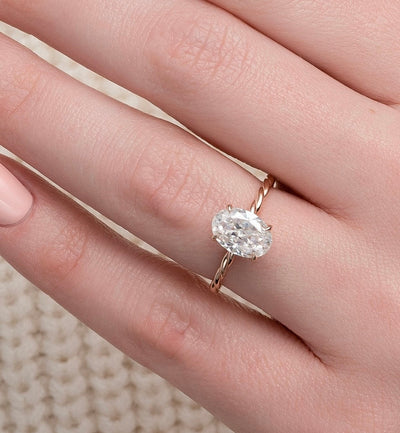 2 CT Oval cut Braided Moissanite Engagement Ring