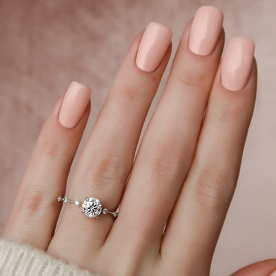 1.0CT Round Cut Moissanite Solitaire Engagement Ring