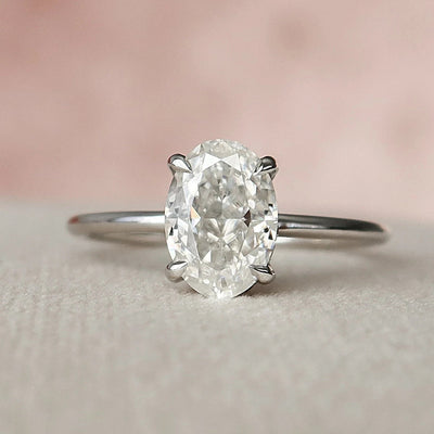 1.50CT Oval Cut Moissanite Solitaire Halo Bridal Engagement Ring Set